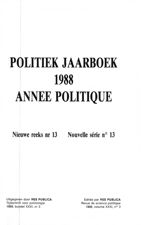Volume 31 • Issue 3 • 1989 • Politiek jaarboek - Année politique 1988