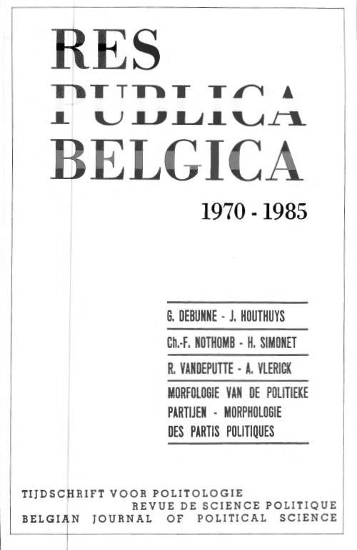 Volume 30 • Issue 4 • 1988 • Res Publica Belgica 1970-1985 : Jubileumnummer ter gelegenheid van het 30 jarig bestaan van Res Publica - Livre anniversaire des 30 années de publication de Res Publica